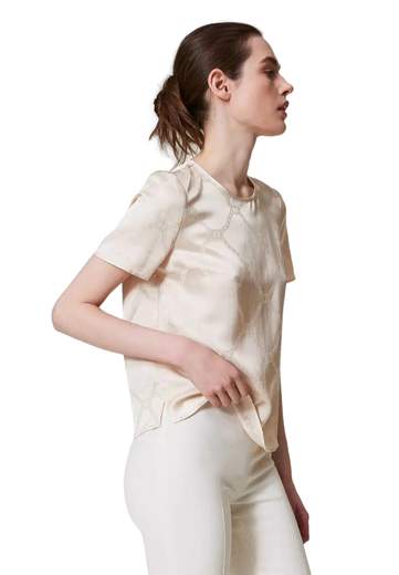 TWINSET BLUSA CON OVAL T JACQUARD