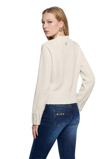 RELISH MAGLIA SCOTT SCOLLO BARCA E PAILLETTES