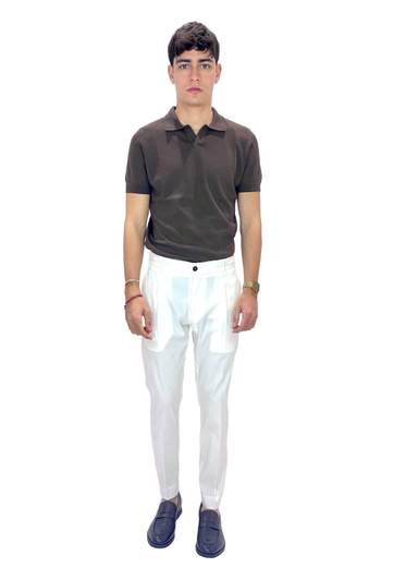 BE ABLE PANTALONI UNA PENCE IN LINO