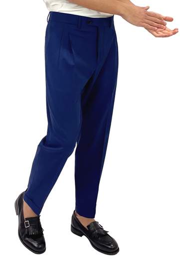BE ABLE PANTALONI DOPPIA PENCES IN FRESCO LANA CON RISVOLTO