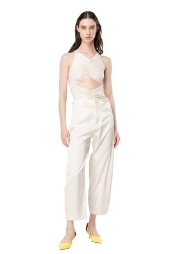 PINKO PANTALONE BARREL LEG IN SATIN