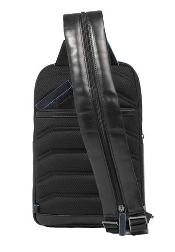 PIQUADRO MONOSPALLA IN PELLE BLUE SQUARE