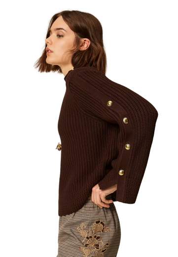 TWINSET LUPETTO IN MAGLIA CON BOTTONI