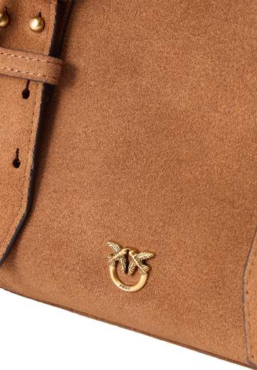 PINKO BOWLING HORIZONTAL BAG IN SUEDE