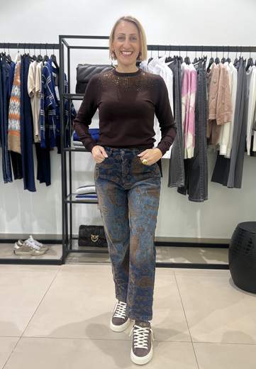 RELISH MAGLIA AVETRAZ GIROCOLLO CON STRASS