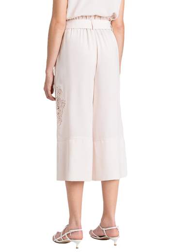 TWINSET ACTITUDE PANTALONI CROPPED CON RICAMO