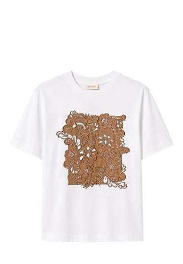 TWINSET T-SHIRT MANICA CORTA CON RICAMO