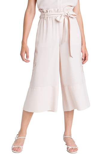TWINSET ACTITUDE PANTALONI CROPPED CON RICAMO