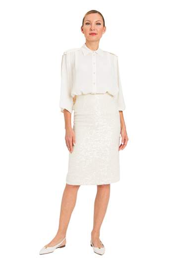 TWINSET CAMICIA CROPPED MORBIDA CON ALAMARI