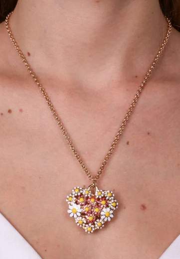 AMO CAPRI COLLANA CUORE FIORI
