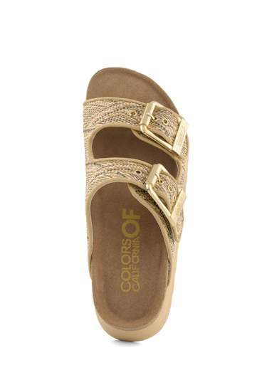 COLORS OF CALIFORNIA SANDALI PLATFORM IN RAFFIA