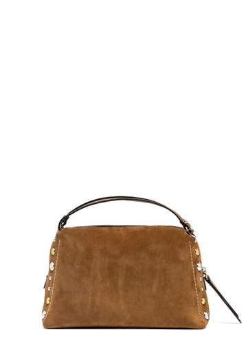 GIANNI CHIARINI BORSA ALIFA IN CAMOSCIO CON BORCHIE