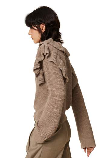 TWINSET MAGLIA GIROCOLLO CON ROUCHES