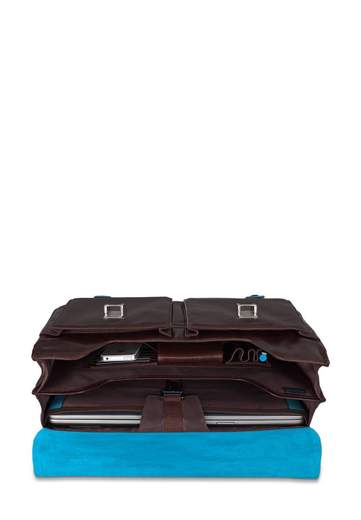 PIQUADRO CARTELLA 2 MANICI E TASCHE BLUE SQUARE
