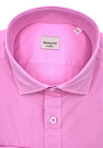 BRANCACCIO CAMICIA TINTA UNITA IN COTONE