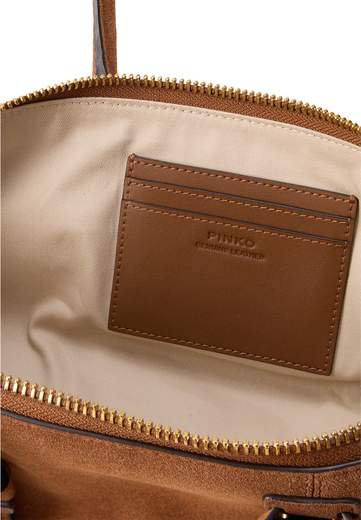 PINKO BOWLING HORIZONTAL BAG IN SUEDE