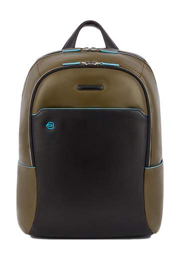 PIQUADRO ZAINO PICCOLO PC 14'' IN PELLE BLUE SQUARE