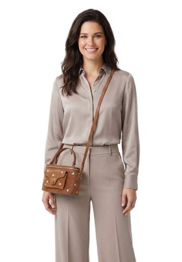 COCCINELLE MINI BAG SUEDE CON RICAMI