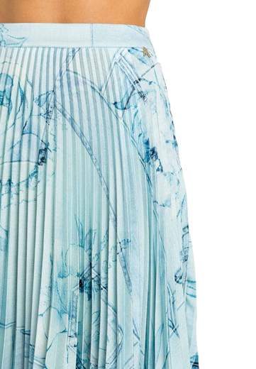 TWINSET ACTITUDE GONNA IN RASO PLISSE' CON PIZZO