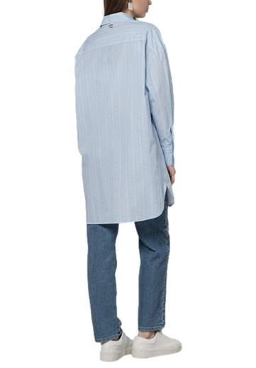 TWINSET CAMICIA CON STAMPA A RIGHE E LOGO