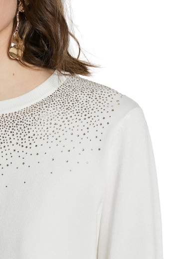 RELISH MAGLIA AVETRAZ GIROCOLLO CON STRASS