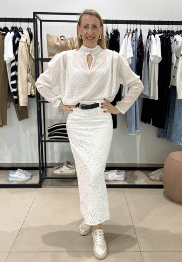 HAVEONE BLUSA CON SPALLINE E LUREX