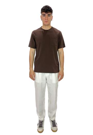 SAINT BARTH T-SHIRT CON TASCHINO IN PIQUET DI COTONE