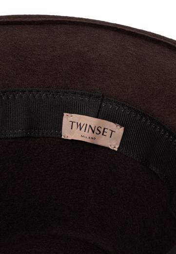 TWINSET CAPPELLO A TESA LARGA IN PANNO
