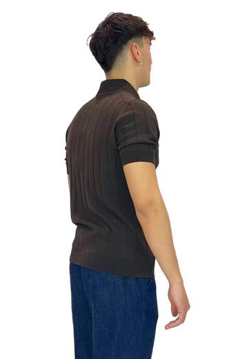 FILIPPO DE LAURENTIIS POLO A COSTE IN CREPE DI COTONE