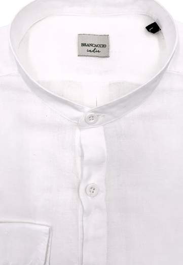 BRANCACCIO POLOCAMICIA TINTA UNITA IN LINO
