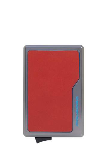 PIQUADRO PORTA CARTE MAGSAFE IN ALLUMINIO E PELLE