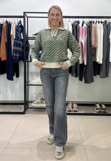 HAVEONE POLO CROP JACQUARD