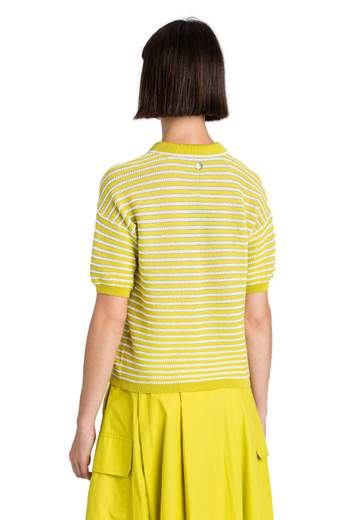 TWINSET ACTITUDE MAGLIA POLO A RIGHE LUREX
