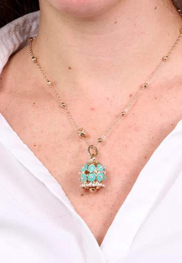 AMO CAPRI COLLANA CAMPANA POIS VERDE