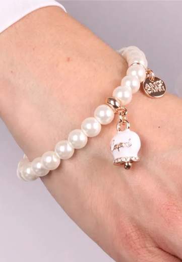 AMO CAPRI BRACCIALE PERLE E CAMPANA BIANCA