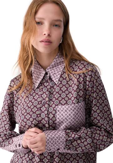 LIU JO CAMICIA IN TWILL STAMPATO CON TASCHINO
