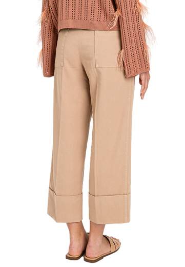 TWINSET PANTALONI CON RISVOLTO E CINTURA