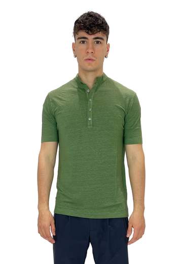 FILIPPO DE LAURENTIIS CAMICIA COREANA MANICA CORTA IN LINO
