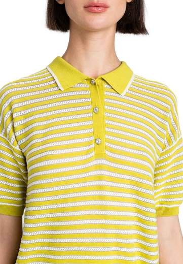 TWINSET ACTITUDE MAGLIA POLO A RIGHE LUREX