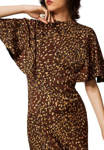 TWINSET ABITO LUNGO ANIMALIER