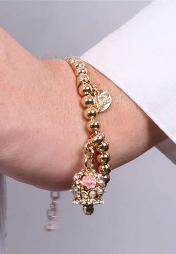AMO CAPRI BRACCIALE CAMPANA FIORI E PERLE