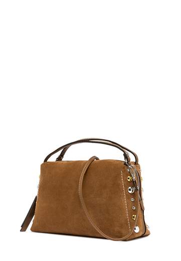 GIANNI CHIARINI BORSA ALIFA IN CAMOSCIO CON BORCHIE