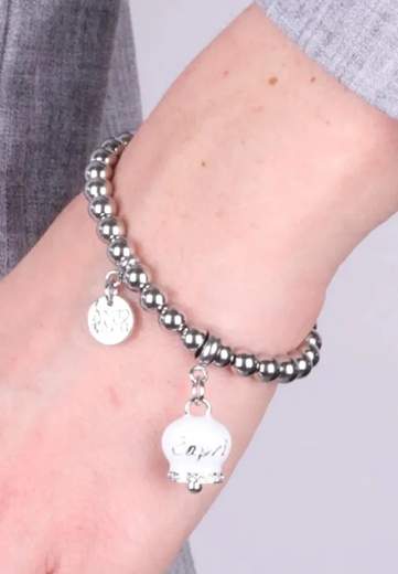 AMO CAPRI BRACCIALE SFERE CAMPANA BIANCA CAPRI