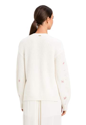 TWINSET PULL IN MAGLIA CON RICAMO FIORI