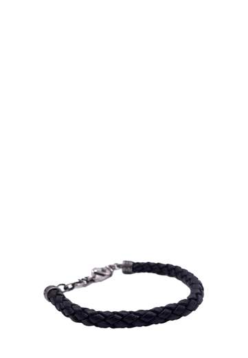 MANCINO BRACCIALE TRECCIA PELLE