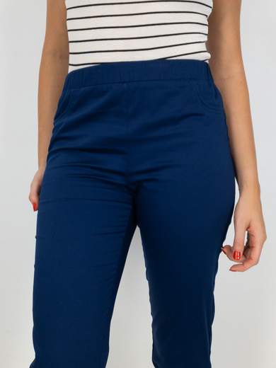 Pantaloni Estivi Donna A Vita Alta Con Elastico In Cotone