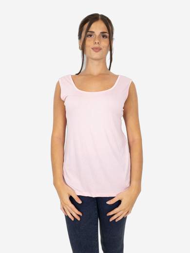 Canotta Donna Curvy Oversize a Spalla Larga in Viscosa Elasticizzata
