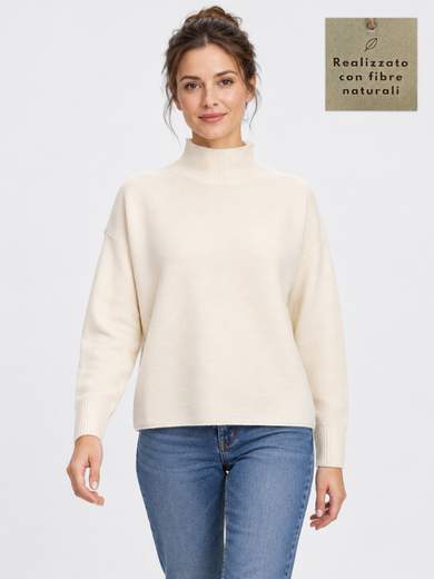 Roll Neck Jumper in 100% Combed Virgin Wool