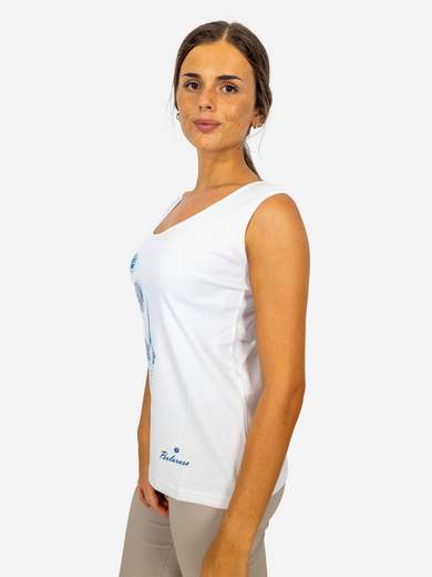 Women’s cotton tank top with circle print and sparkling details