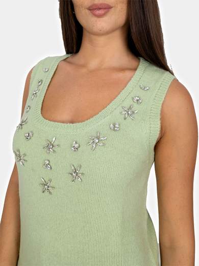 Cardigan Twin Set Donna con Strass Elegante e Morbido